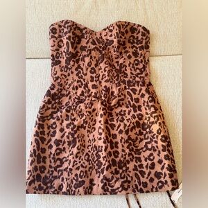 Reformation Pacie Satin Dress- Leopard print